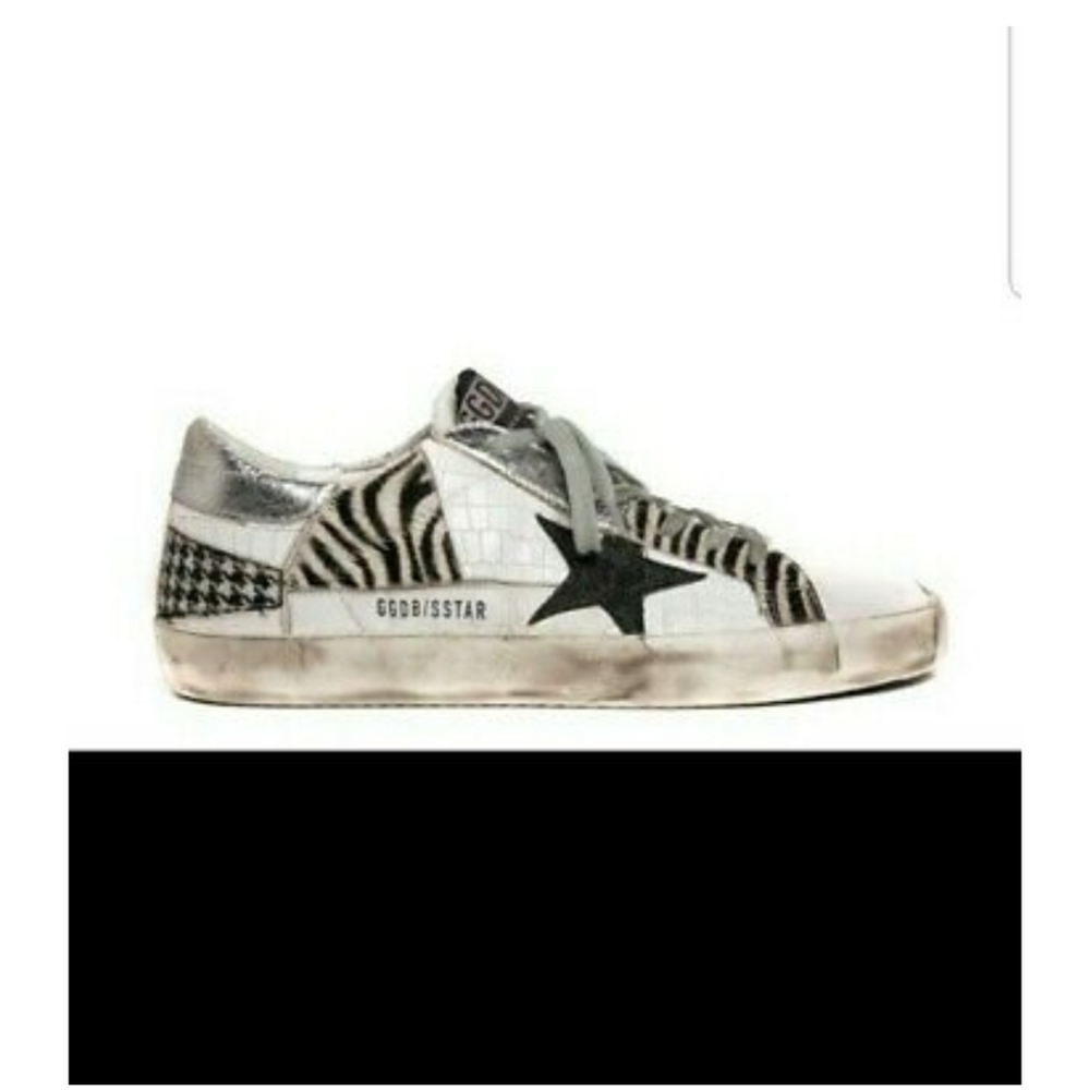 NEW Golden Goose Zebra/croc/glitter 39 8.5 9